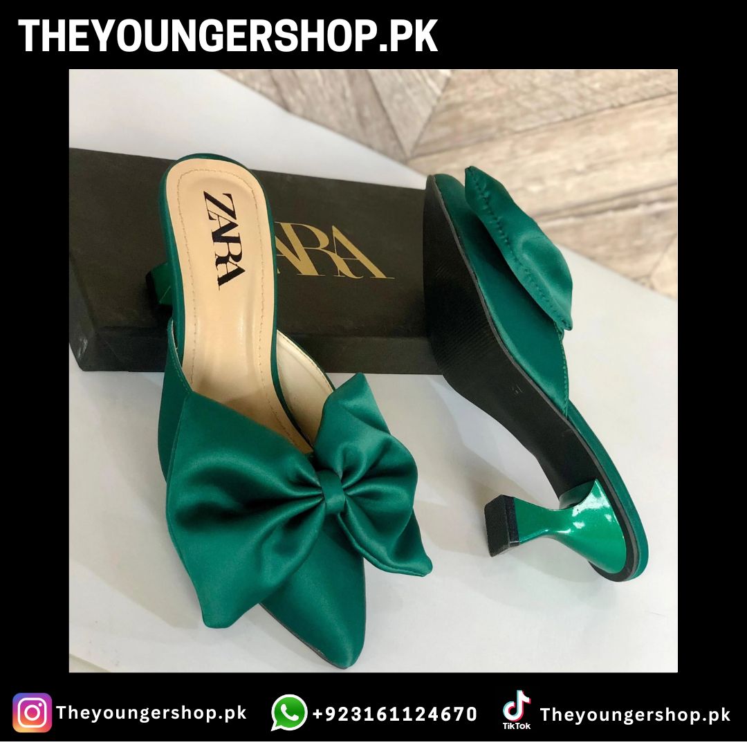 THEYOUNGERSHOP POINTED KITTEN HEELS - GREEN