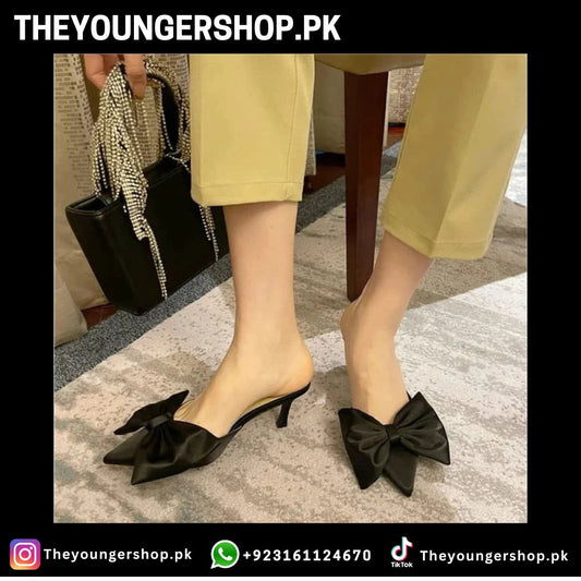 THEYOUNGERSHOP POINTED KITTEN HEELS - BLACK