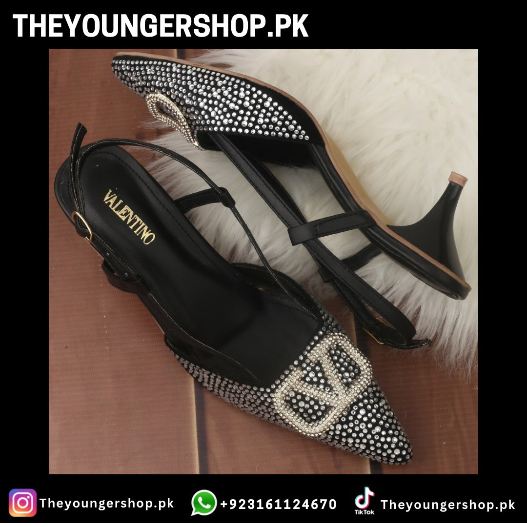 VLOGO SIGNATURE PUMPS - BLACK (SILVER)