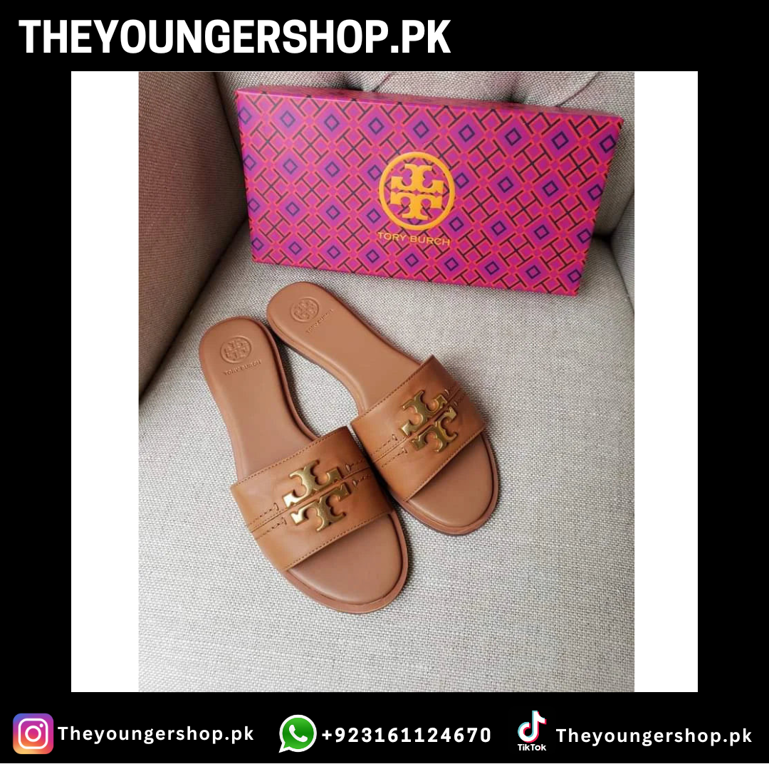 THEYOUNGERSHOP TB CASUAL SLIDES - BROWN