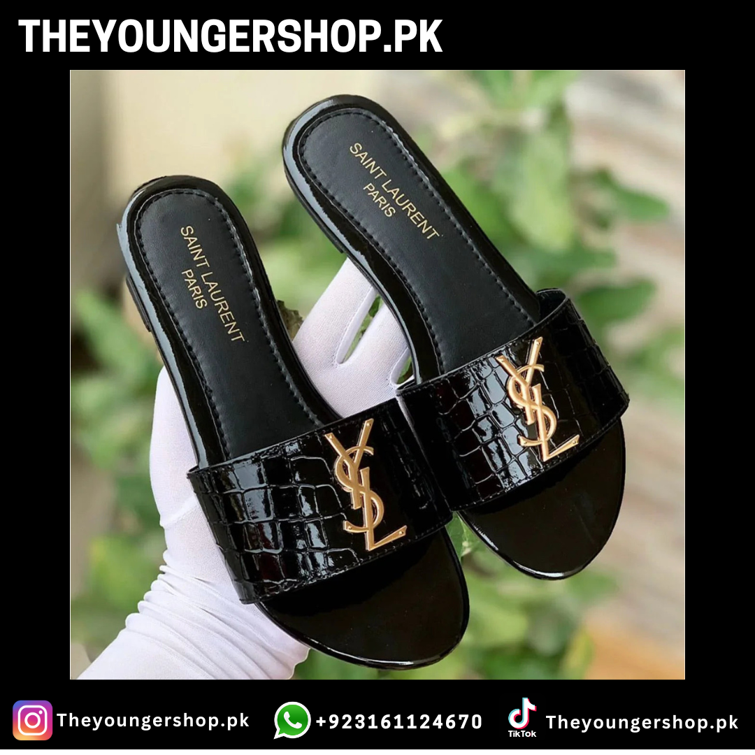 THEYOUNGERSHOP ULTIMATE LUXURY COMBO DEAL - YSL CROSS BODY BAG & YSL SLIDES - BLACK