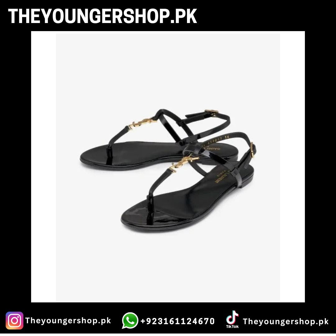 CASSANDRA SANDALS IN PATENT LEATHER - BLACK