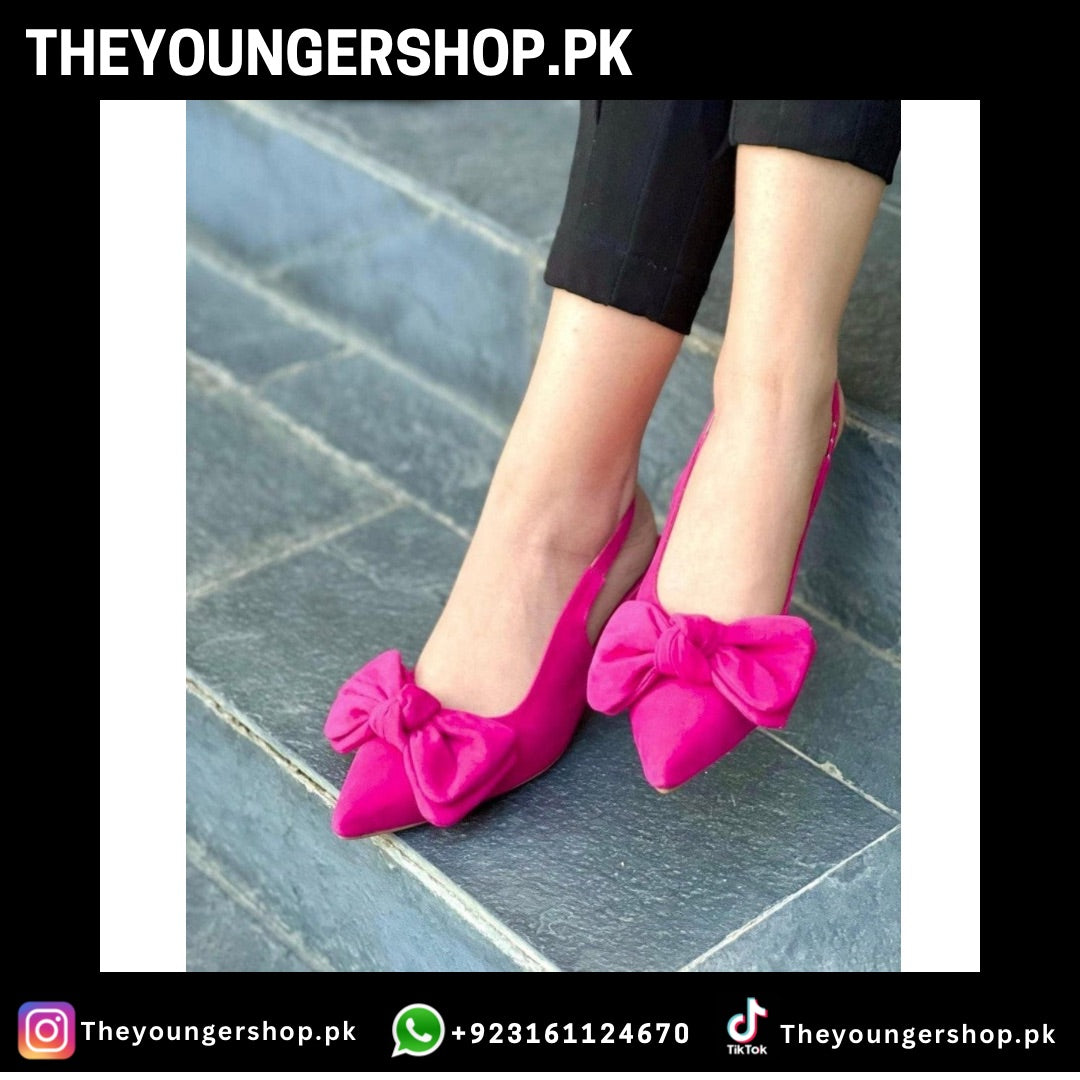 ZARA TAI KNOT HEELS - PINK