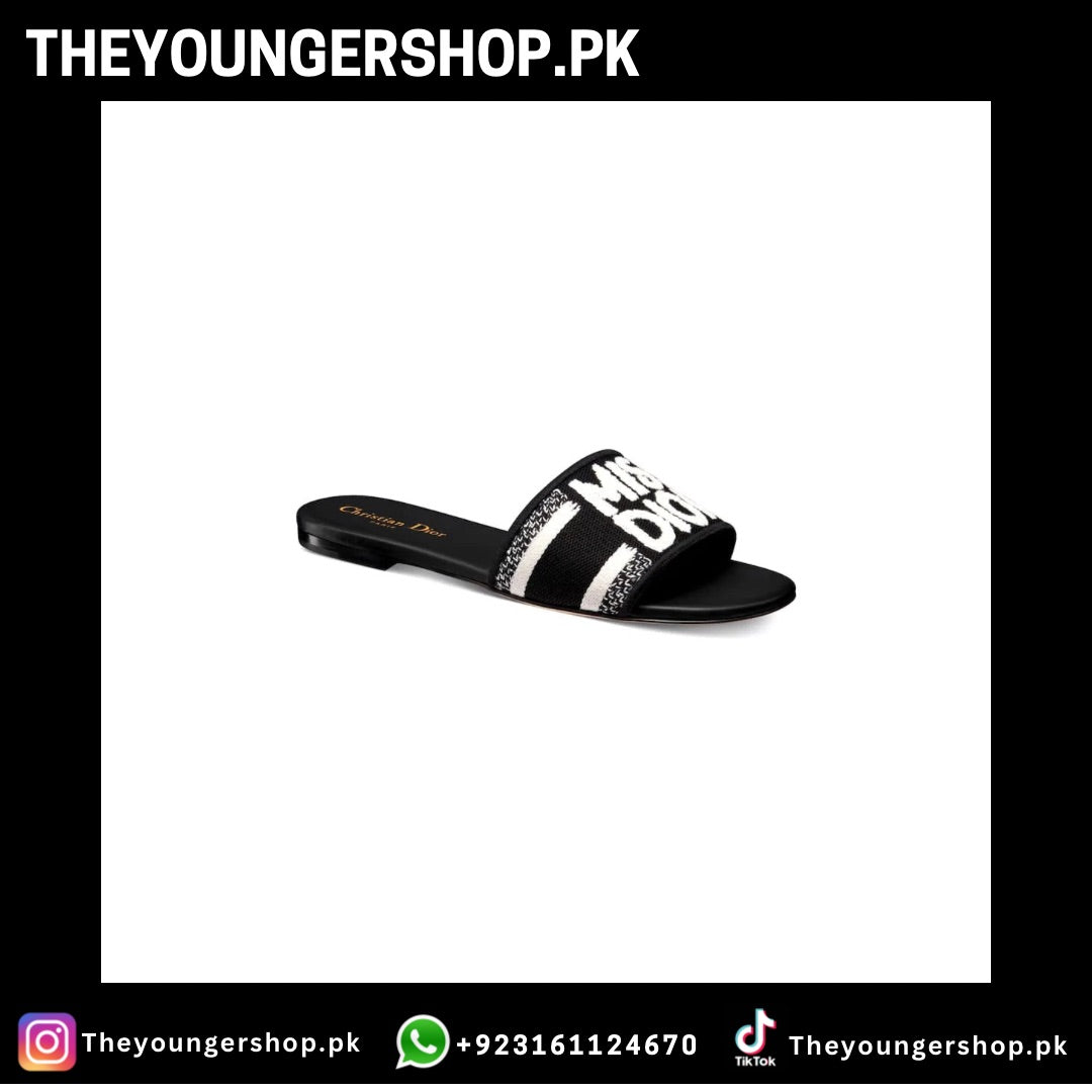 MISS DIOR DWAY SLIDES - BLACK