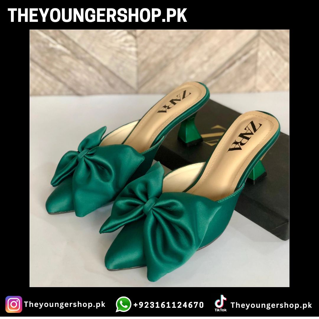 THEYOUNGERSHOP POINTED KITTEN HEELS - GREEN