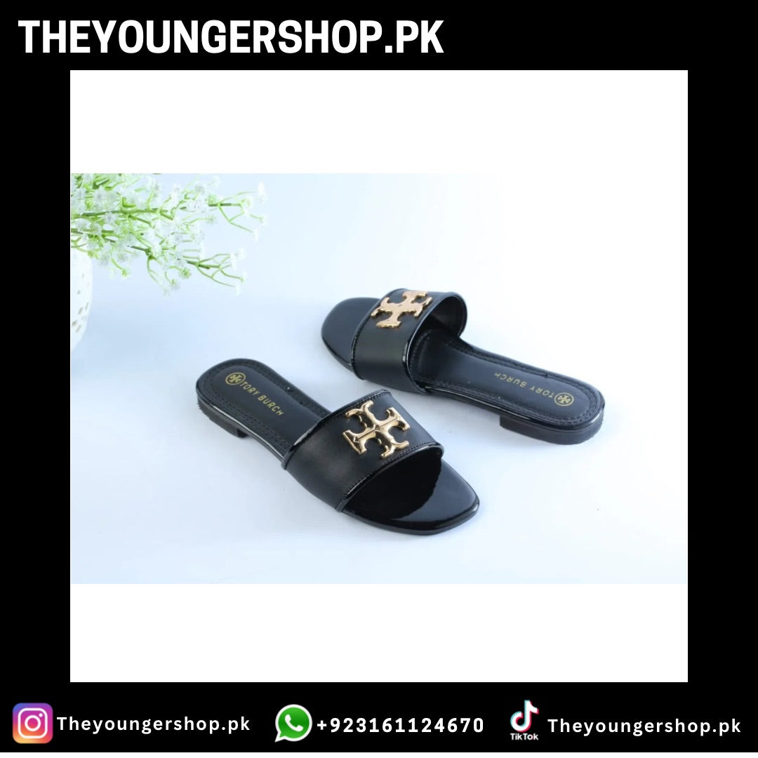 TORY ELEANOR SLIDES - BLACK