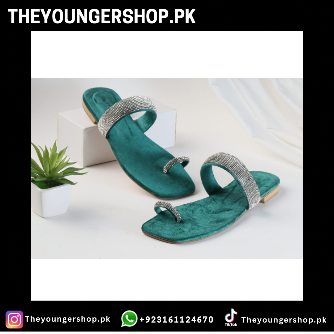 THEYOUNGERSHOP WOMEN'S MASH
STRAP SLIPPERS - GREEN - THEYOUNGERSHOP.PK