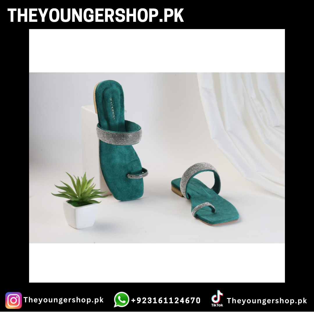 THEYOUNGERSHOP WOMEN'S MASH
STRAP SLIPPERS - GREEN - THEYOUNGERSHOP.PK