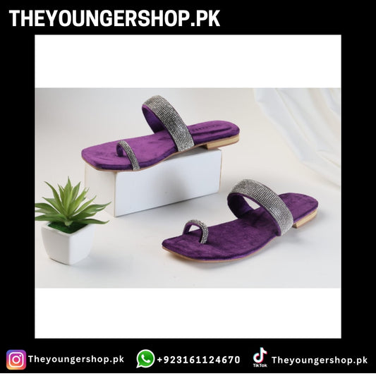 THEYOUNGERSHOP WOMEN'S MASH
STRAP SLIPPERS - PURPLE - THEYOUNGERSHOP.PK