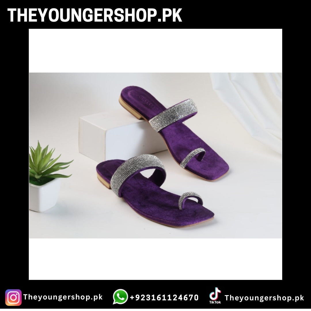 THEYOUNGERSHOP WOMEN'S MASH
STRAP SLIPPERS - PURPLE - THEYOUNGERSHOP.PK