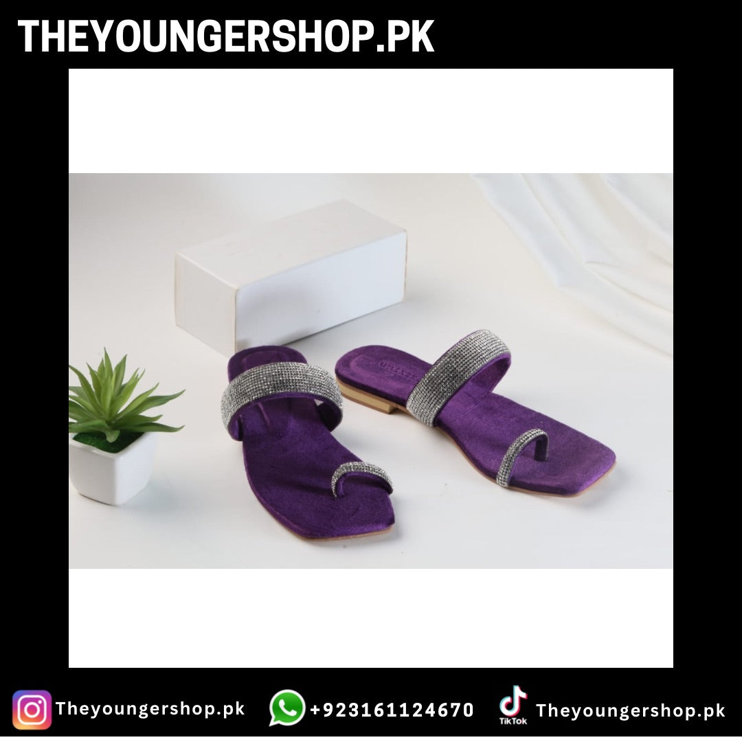 THEYOUNGERSHOP WOMEN'S MASH
STRAP SLIPPERS - PURPLE - THEYOUNGERSHOP.PK