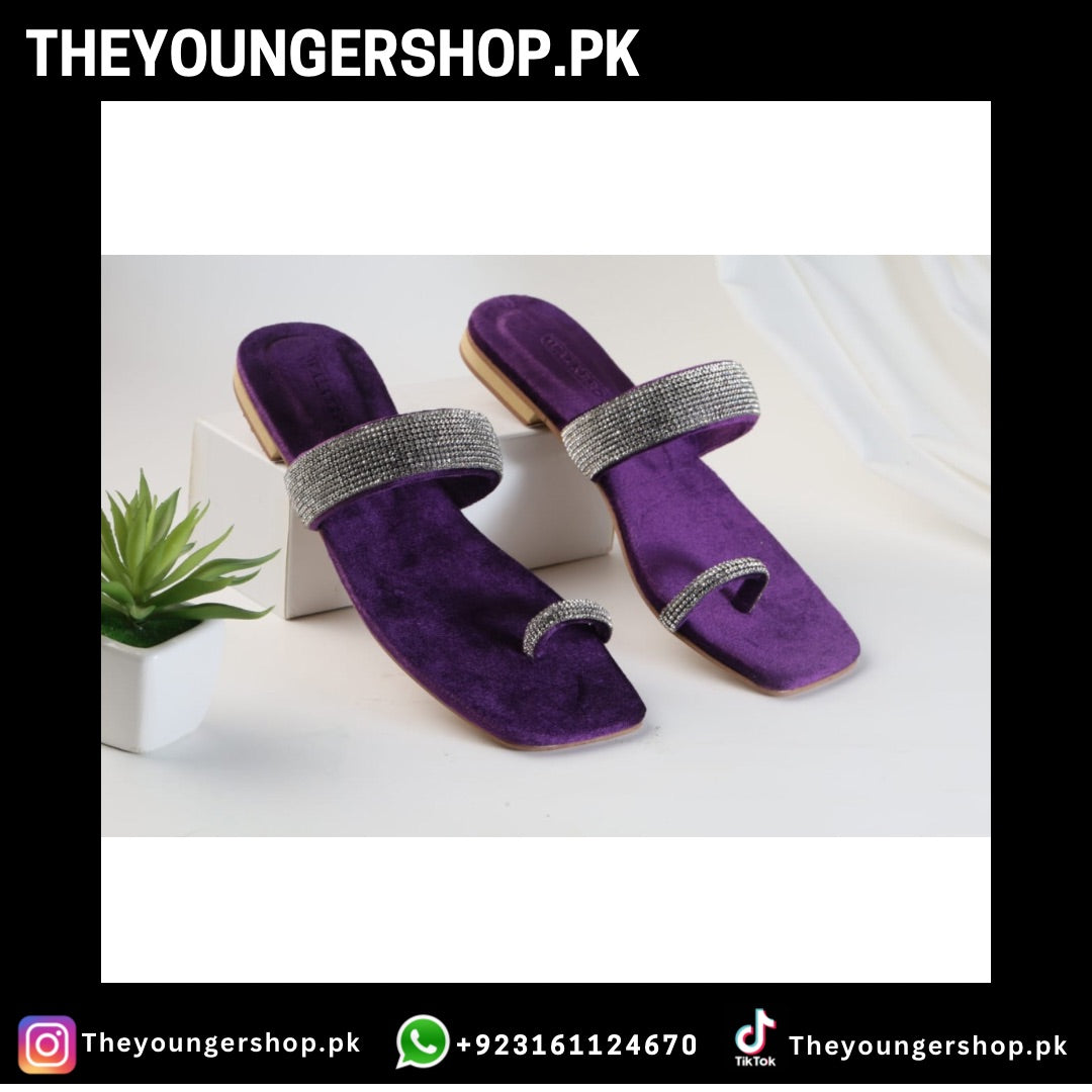 THEYOUNGERSHOP WOMEN'S MASH
STRAP SLIPPERS - PURPLE - THEYOUNGERSHOP.PK