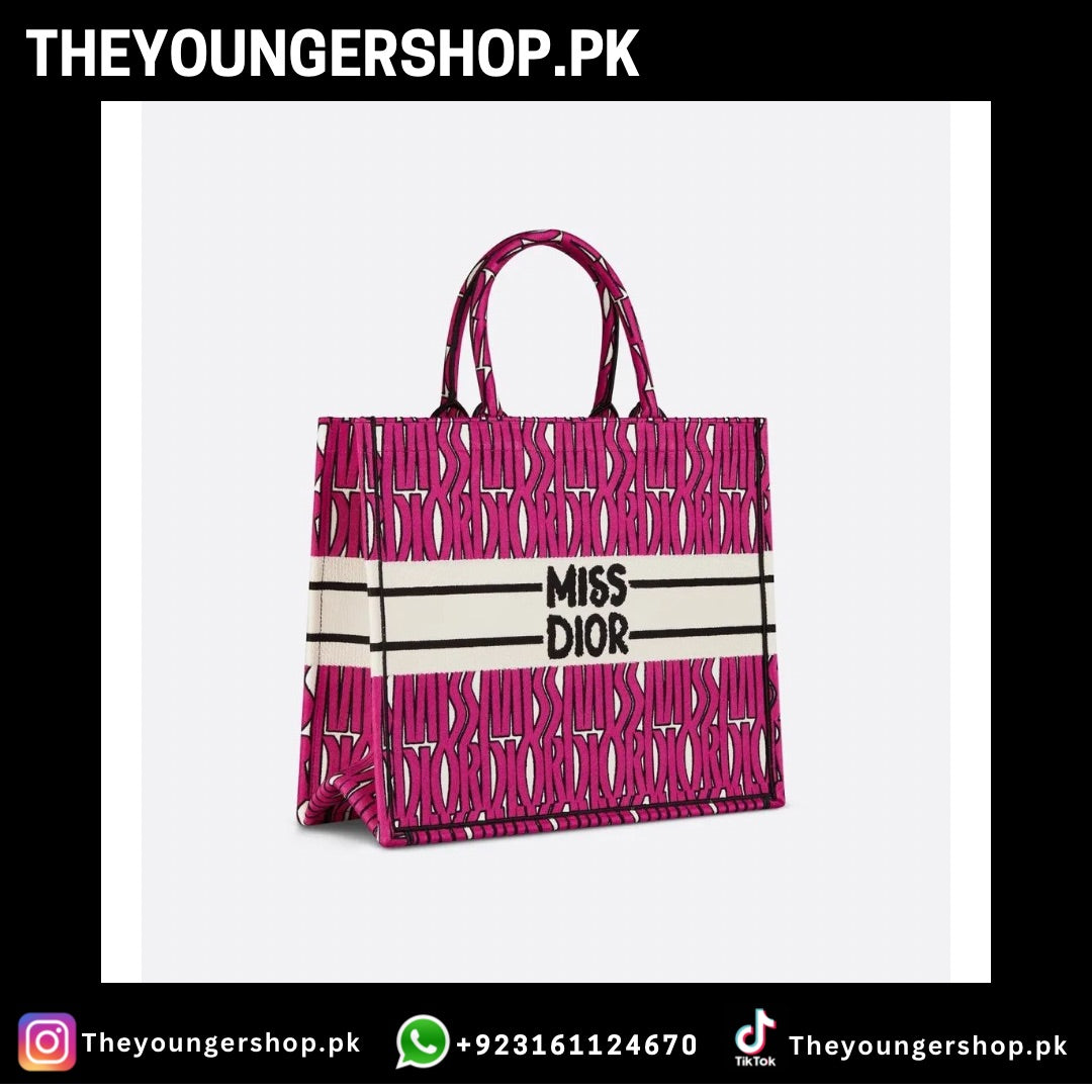 THEYOUNGERSHOP ULTIMATE LUXURY COMBO DEAL : MISS DIOR TOTE BAG & MISS DIOR SLIDES - PINK