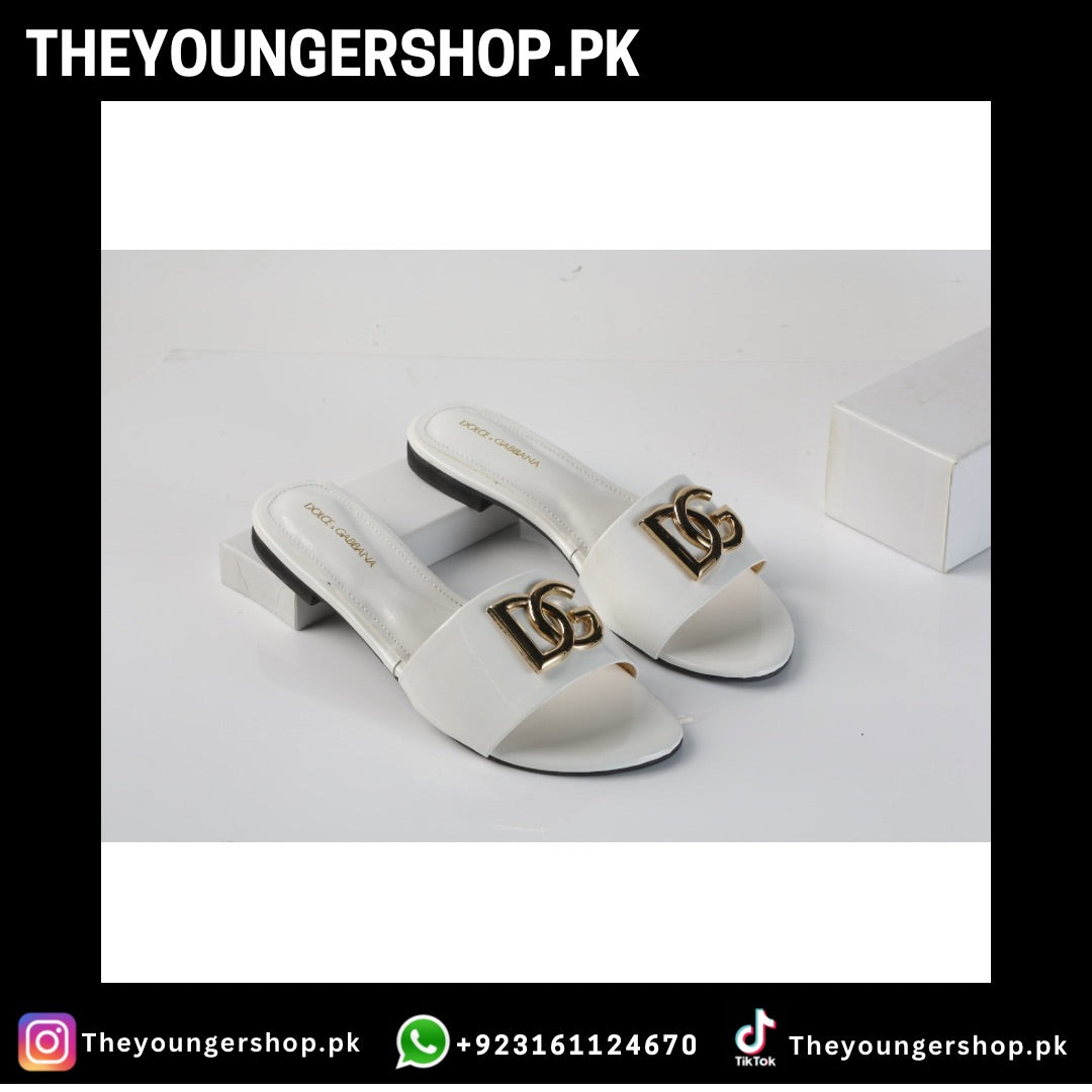 THEYOUNGERSHOP DOLCE & GABBANA SLIDES SLIPPERS - WHITE