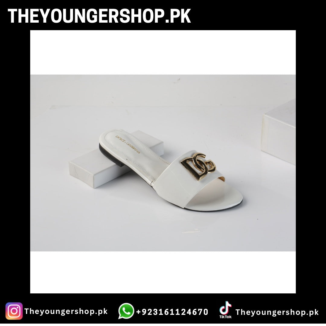 THEYOUNGERSHOP DOLCE & GABBANA SLIDES SLIPPERS - WHITE