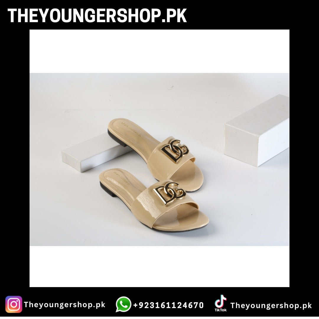 THEYOUNGERSHOP DOLCE & GABBANA SLIDES SLIPPERS - FAWN