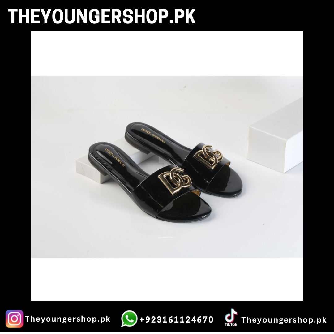 THEYOUNGERSHOP DOLCE & GABBANA SLIDES SLIPPERS - BLACK