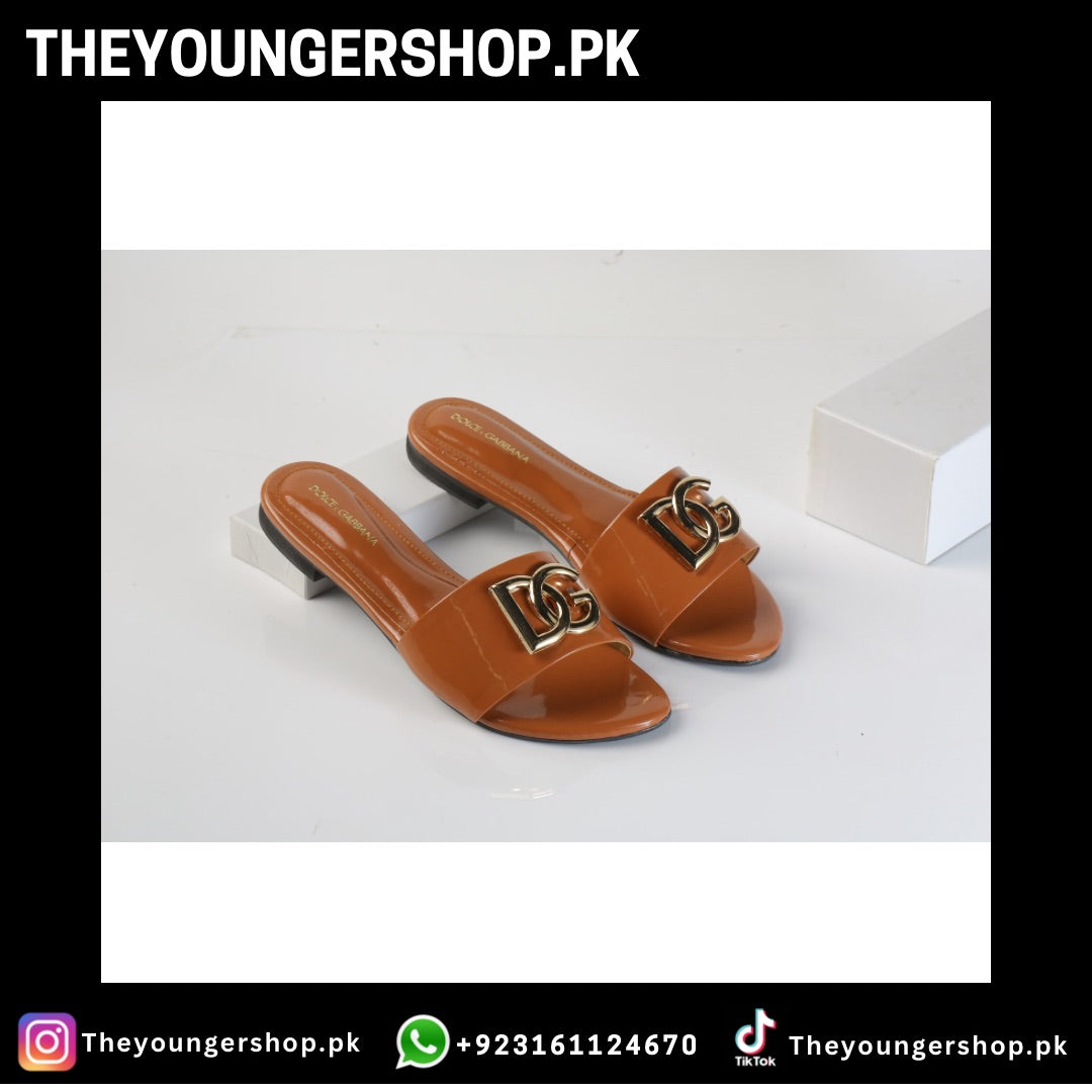 THEYOUNGERSHOP DOLCE & GABBANA SLIDES SLIPPERS - BROWN