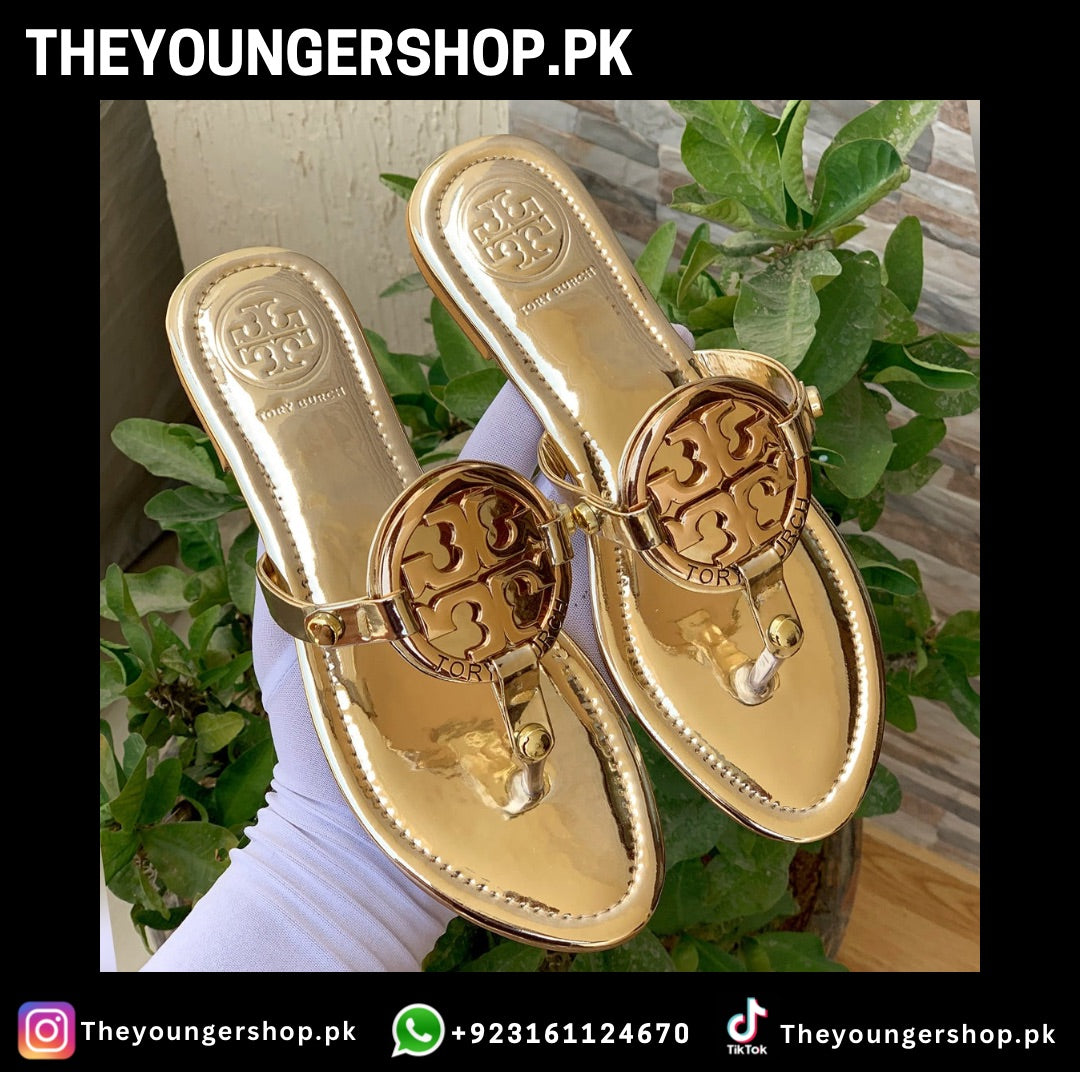 TB MILLER LOGO SANDALS - GOLDEN